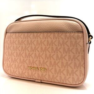 Michael Kors Jet Set Small Leather Camera Crossbody Bag Powder Blush